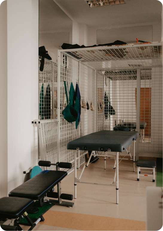 physiotherapy table and equipment